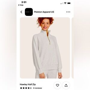 NWT - 1/2 zip sz  M - will sell for $60 - $97 on Peloton website after 30% off